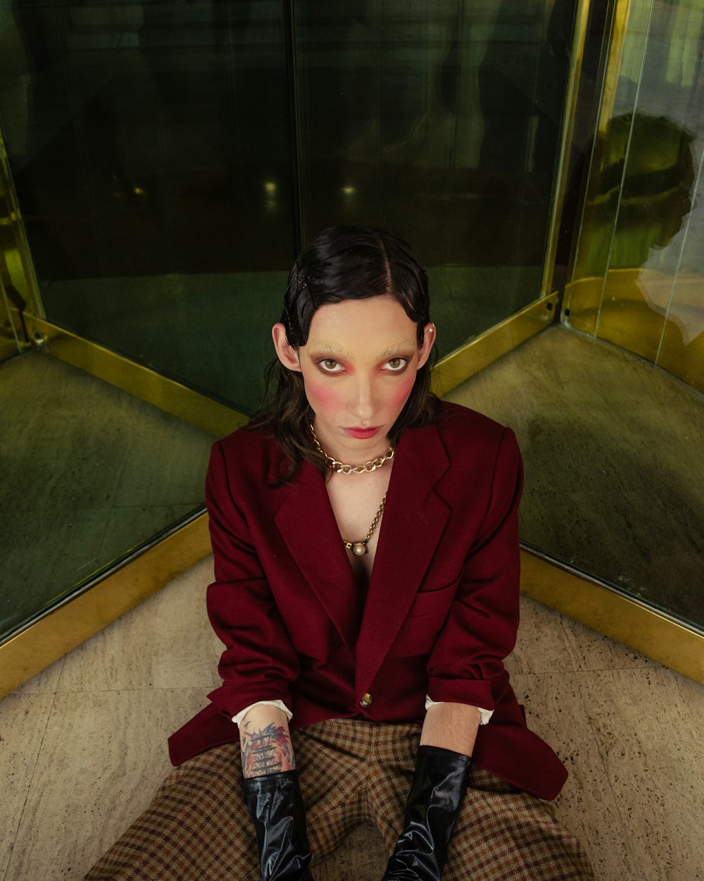 A tailored red blazer look for daytime dressing